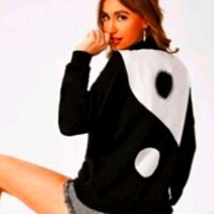 Shein Yin & Yang Lightweight Jacket/ Cardigan Pullover